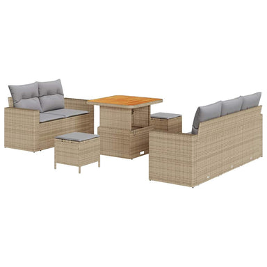 Tuin Sofa Set 8 st 5-Aantal zitplaatsen Beige en Licht Grijs