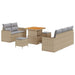Tuin Sofa Set 8 st 5-Aantal zitplaatsen Beige en Licht Grijs