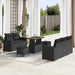 Tuin Sofa Set 8 st 5-Aantal zitplaatsen Zwart poly rattan