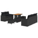 Tuin Sofa Set 8 st 5-Aantal zitplaatsen Zwart poly rattan