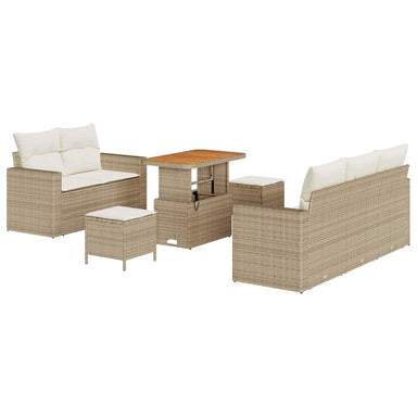 Tuin Sofa Set 8 st 5-Aantal zitplaatsen Beige en Crème