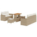 Tuin Sofa Set 8 st 5-Aantal zitplaatsen Beige en Crème