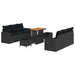Tuin Sofa Set 9 st 6-Aantal zitplaatsen Zwart poly rattan
