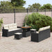 Tuin Sofa Set 9 st 6-Aantal zitplaatsen Zwart en Crème