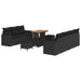 Tuin Sofa Set 10 st 7-Aantal zitplaatsen Zwart poly rattan