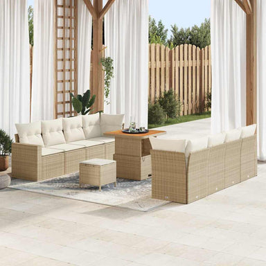 Tuinbankenset 12 st 12-Aantal zitplaatsen Beige en Crème