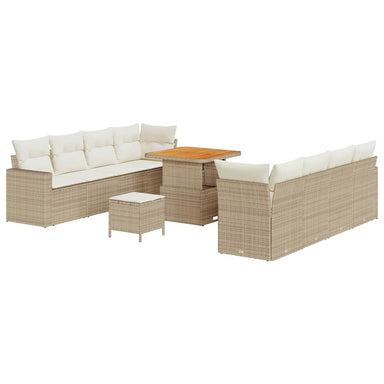 Tuinbankenset 12 st 12-Aantal zitplaatsen Beige en Crème