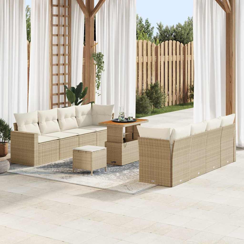Tuinbankenset 12 st 12-Aantal zitplaatsen Beige en Crème