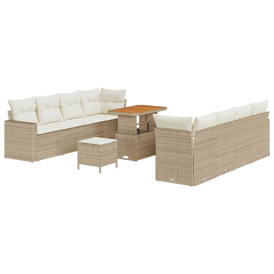 Tuinbankenset 12 st 12-Aantal zitplaatsen Beige en Crème