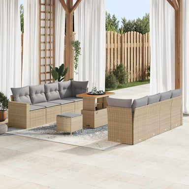 Tuinbankenset 12 st 12-Aantal zitplaatsen Beige en Licht Grijs