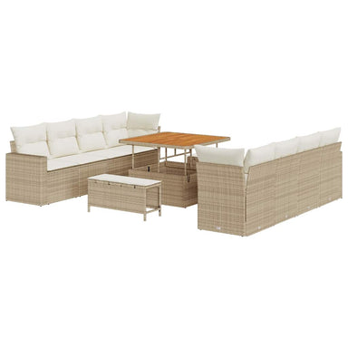 Tuinbankenset 12 st 12-Aantal zitplaatsen Beige en Crème