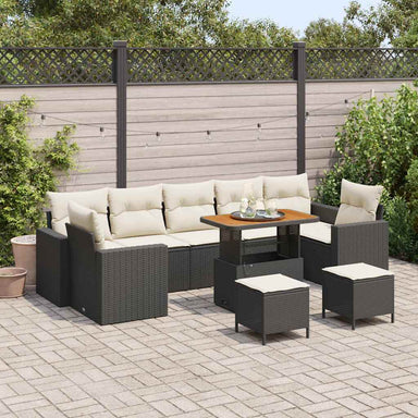 Tuinbankenset met kussen 13 pcs Beige en Crème poly rattan