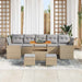 Tuinbankenset 10 st 9-Aantal zitplaatsen Beige en Licht Grijs