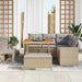 Tuinbankenset 9 st 6-Aantal zitplaatsen Beige en Licht Grijs