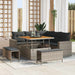 Tuinbankenset 9 st 6-Aantal zitplaatsen Grijs poly rattan