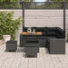 Tuinbankenset 9 st 6-Aantal zitplaatsen Zwart poly rattan