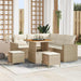 Tuinbankenset 9 st 6-Aantal zitplaatsen Beige en Crème