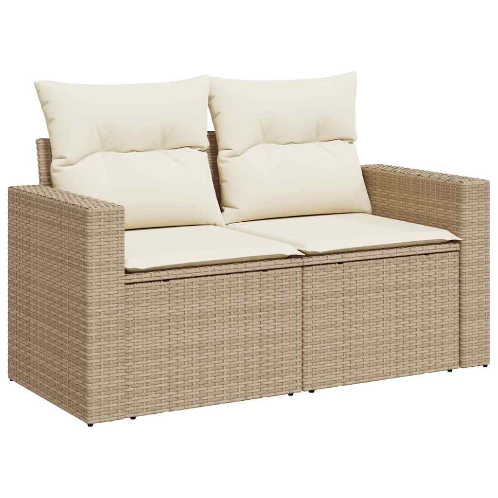 Tuinbankenset 9 st 6-Aantal zitplaatsen Beige en Crème