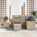 Tuinbankenset 9 st 6-Aantal zitplaatsen Beige en Licht Grijs