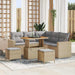 Tuinbankenset 9 st 6-Aantal zitplaatsen Beige en Licht Grijs