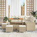 Tuinbankenset met kussen 10 pcs Beige en Crème poly rattan