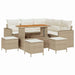 Tuinbankenset met kussen 10 pcs Beige en Crème poly rattan