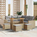 Tuinbankenset 10 st 7-Aantal zitplaatsen Beige en Licht Grijs