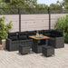 Tuinbankenset 11 st 7-Aantal zitplaatsen Zwart poly rattan
