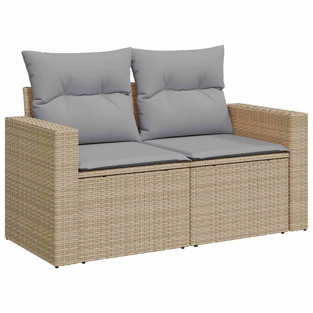 Tuinbankenset 11 st 7-Aantal zitplaatsen Beige en Licht Grijs