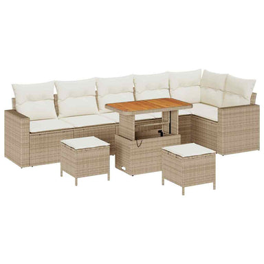 Tuinbankenset 11 st 7-Aantal zitplaatsen Beige en Crème