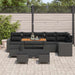 Tuinbankenset 12 st 8-Aantal zitplaatsen Zwart poly rattan