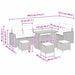 Tuinbankenset 12 st 8-Aantal zitplaatsen Zwart en Crème