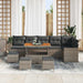 Tuinbankenset 12 st 8-Aantal zitplaatsen Grijs poly rattan