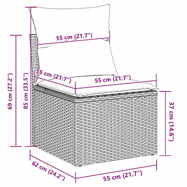 Tuinbankenset 13 st 10-Aantal zitplaatsen Zwart poly rattan