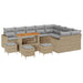 Tuinbankenset 14 st 11-Aantal zitplaatsen Beige en Licht Grijs