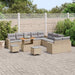 Tuinbankenset 17 st 10-Aantal zitplaatsen Beige en Licht Grijs