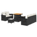 Tuinbankenset 10 st Zwart en Crème poly rattan