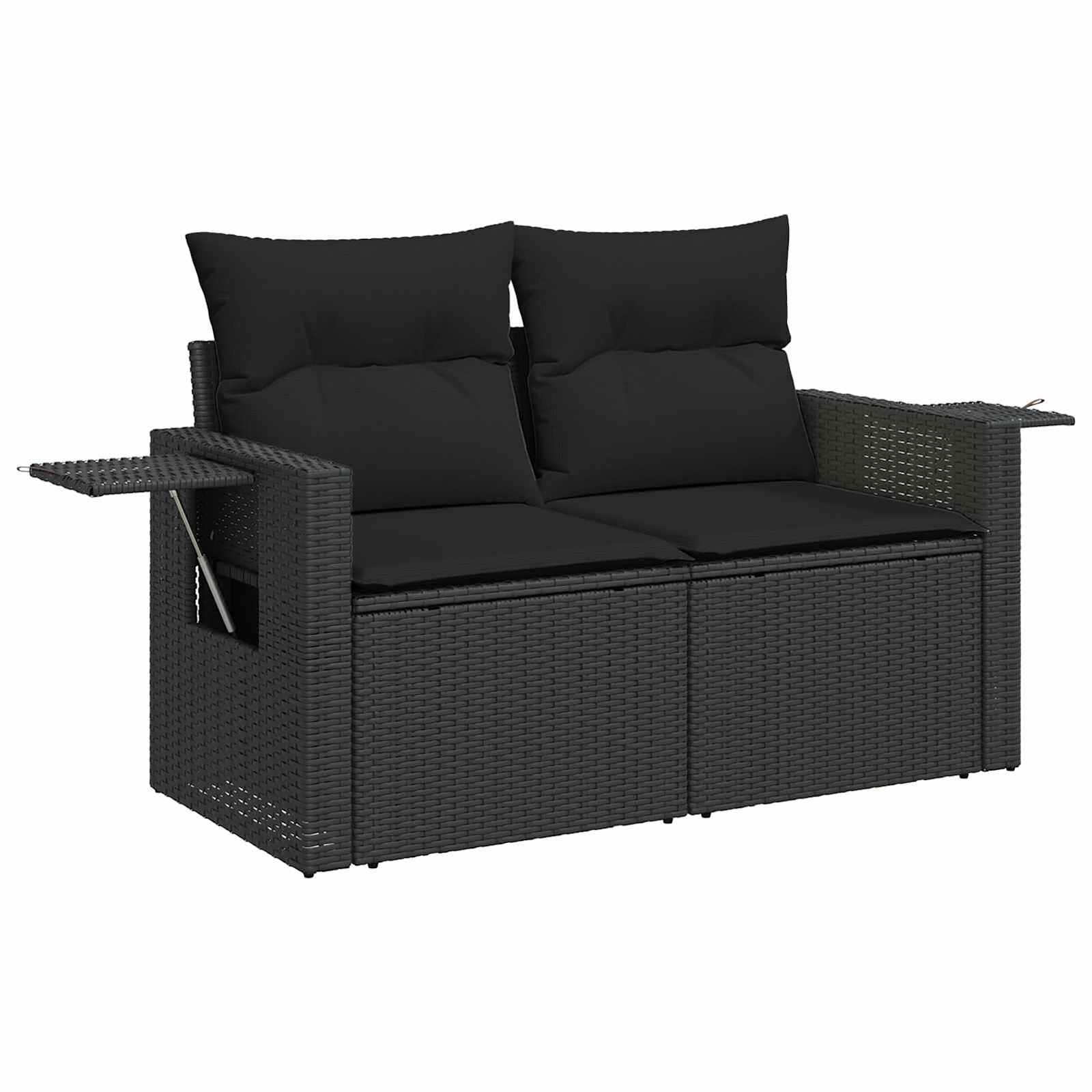 Tuinbankenset 10 st Zwart poly rattan