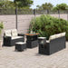 Tuinbankenset 10 st Zwart en Crème poly rattan