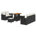 Tuinbankenset 10 st Zwart en Crème poly rattan