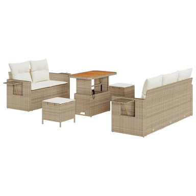 Tuinbankenset 10 st Beige en Crème poly rattan