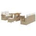 Tuinbankenset 10 st Beige en Crème poly rattan