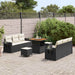 Tuin Sofa Set 9 st 6-Aantal zitplaatsen Zwart en Crème