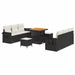 Tuin Sofa Set 9 st 6-Aantal zitplaatsen Zwart en Crème
