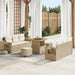 Tuin Sofa Set 9 st 6-Aantal zitplaatsen Beige en Crème