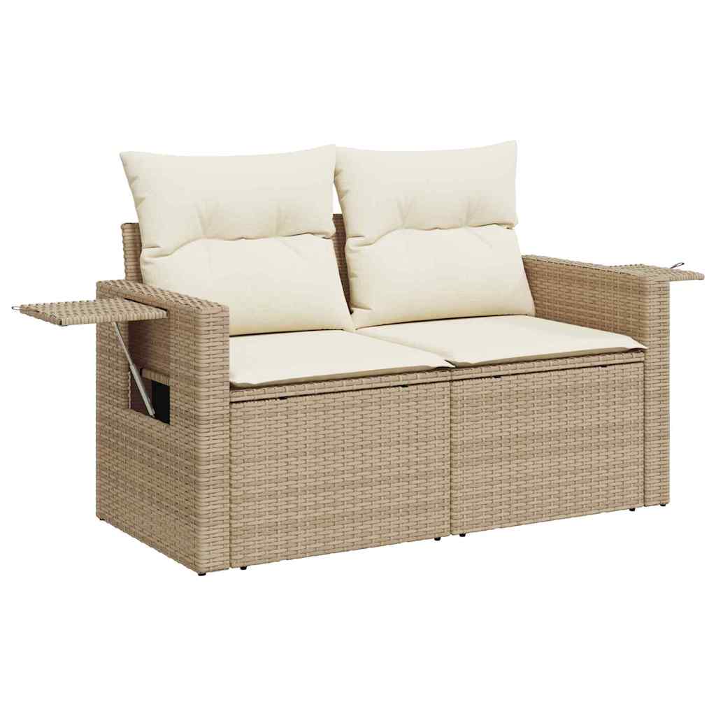 Tuin Sofa Set 9 st 6-Aantal zitplaatsen Beige en Crème