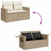 Tuin Sofa Set 9 st 6-Aantal zitplaatsen Beige en Crème