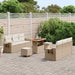 Tuin Sofa Set met kussen met opslag 9 pcs beige en crèmekleurig