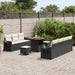 Tuin Sofa Set 10 st 7-Aantal zitplaatsen Zwart en Crème