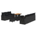 Tuin Sofa Set 10 st 7-Aantal zitplaatsen Zwart poly rattan